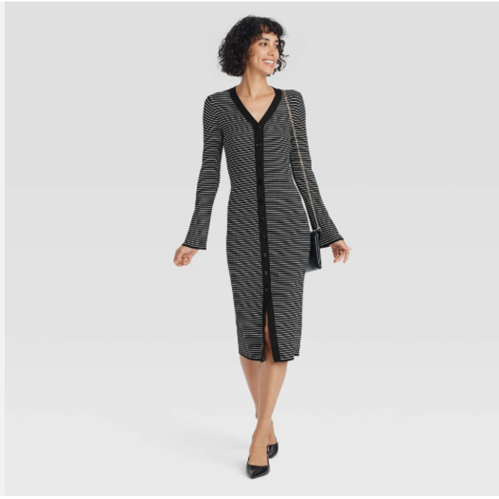 Bell Sleeve Midi Sweater Dress Sz Small NWT - A New Day